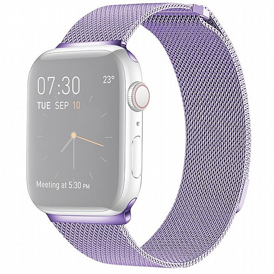 ����� ���� ���� Milanese Loop Magnetic Steel Band ���� LaTera ����� ��� ����: Apple Watch 38mm/40mm/41mm (��� Light Purple)