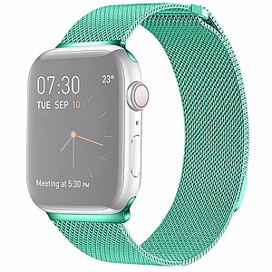����� ���� ���� Milanese Loop Magnetic Steel Band ���� LaTera ����� ��� ����: Apple Watch 38mm/40mm/41mm (��� Mint Green)