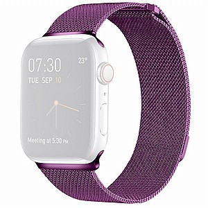 רצועת מתכת מדגם Milanese Loop Magnetic Steel Band מבית LaTera לשעון חכם מדגם: Apple Watch 38mm/40mm/41mm (צבע Purple) רצועת מתכת מדגם Milanese Loop Magnetic Steel Band מבית LaTera לשעון חכם מדגם: Apple Watch 38mm/40mm/41mm (צבע Purple)
