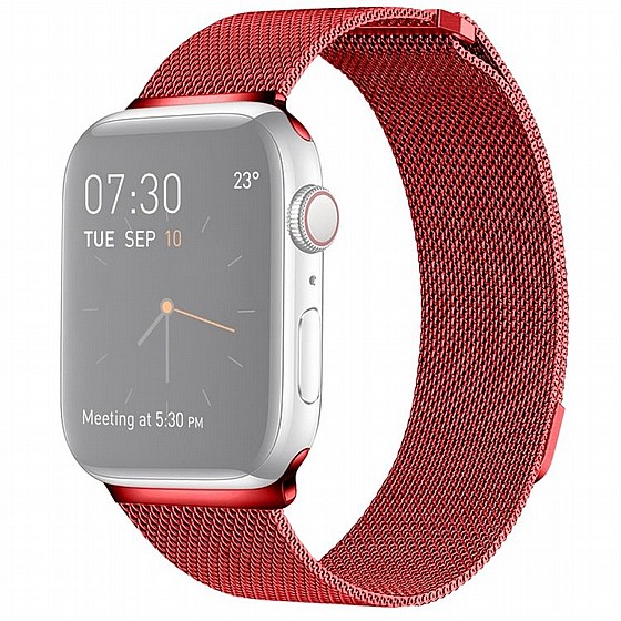 ����� ���� ���� Milanese Loop Magnetic Steel Band ���� LaTera ����� ��� ����: Apple Watch 38mm/40mm/41mm (��� Red)