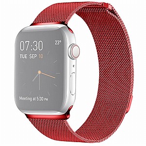 ����� ���� ���� Milanese Loop Magnetic Steel Band ���� LaTera ����� ��� ����: Apple Watch 38mm/40mm/41mm (��� Red)