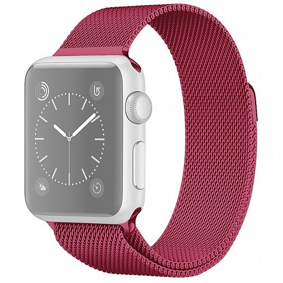 ����� ���� ���� Milanese Loop Magnetic Steel Band ���� LaTera ����� ��� ����: Apple Watch 42mm/44mm/45mm (��� Tea Red)