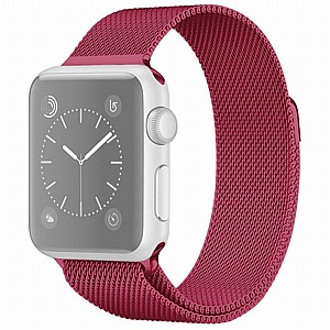 רצועת מתכת מדגם Milanese Loop Magnetic Steel Band מבית LaTera לשעון חכם מדגם: Apple Watch 42mm/44mm/45mm (צבע Tea Red) רצועת מתכת מדגם Milanese Loop Magnetic Steel Band מבית LaTera לשעון חכם מדגם: Apple Watch 42mm/44mm/45mm (צבע Tea Red)