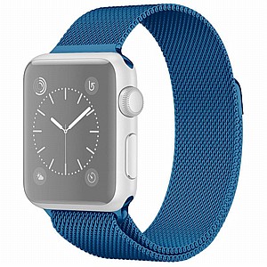 רצועת מתכת מדגם Milanese Loop Magnetic Steel Band מבית LaTera לשעון חכם מדגם: Apple Watch 42mm/44mm/45mm (צבע Porcelain Blue) רצועת מתכת מדגם Milanese Loop Magnetic Steel Band מבית LaTera לשעון חכם מדגם: Apple Watch 42mm/44mm/45mm (צבע Porcelain Blue)
