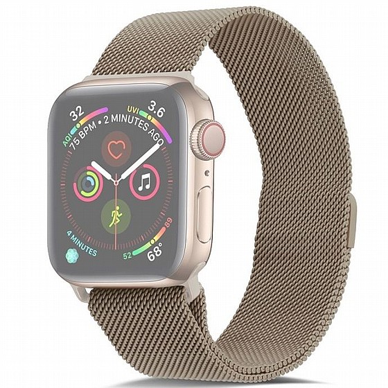 ����� ���� ���� Milanese Loop Magnetic Steel Band ���� LaTera ����� ��� ����: Apple Watch 42mm/44mm/45mm (��� Vintage Gold)