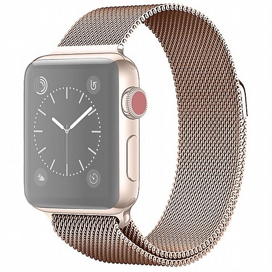����� ���� ���� Milanese Loop Magnetic Steel Band ���� LaTera ����� ��� ����: Apple Watch 42mm/44mm/45mm (��� Champagne Gold)