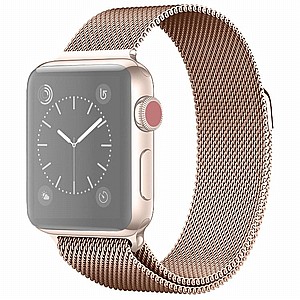 ����� ���� ���� Milanese Loop Magnetic Steel Band ���� LaTera ����� ��� ����: Apple Watch 42mm/44mm/45mm (��� Champagne Gold)