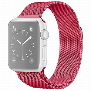 ����� ���� ���� Milanese Loop Magnetic Steel Band ���� LaTera ����� ��� ����: Apple Watch 42mm/44mm/45mm (��� Bright Pink)