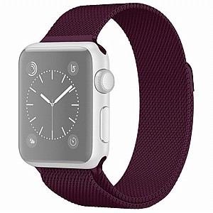 ����� ���� ���� Milanese Loop Magnetic Steel Band ���� LaTera ����� ��� ����: Apple Watch 42mm/44mm/45mm (��� Wine Red)
