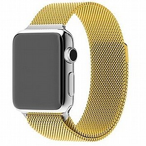רצועת מתכת מדגם Milanese Loop Magnetic Steel Band מבית LaTera לשעון חכם מדגם: Apple Watch 42mm/44mm/45mm (צבע Gold) רצועת מתכת מדגם Milanese Loop Magnetic Steel Band מבית LaTera לשעון חכם מדגם: Apple Watch 42mm/44mm/45mm (צבע Gold)
