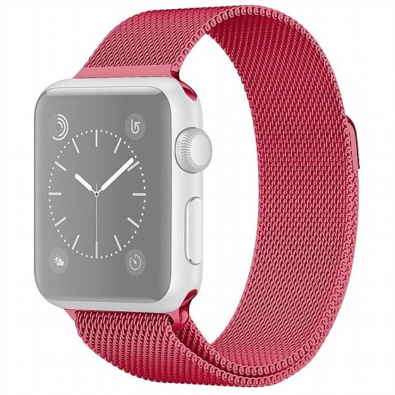 ����� ���� ���� Milanese Loop Magnetic Steel Band ���� LaTera ����� ��� ����: Apple Watch 38mm/40mm/41mm (��� Bright Pink)