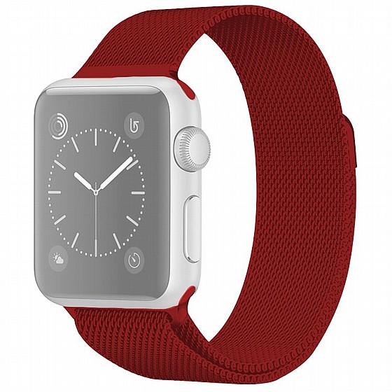����� ���� ���� Milanese Loop Magnetic Steel Band ���� LaTera ����� ��� ����: Apple Watch 38mm/40mm/41mm (��� Rose Red)