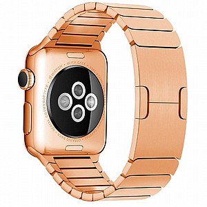 רצועת מתכת מדגם Butterfly Buckle Steel Band מבית LaTera לשעון חכם מדגם: Apple Watch 38mm/40mm/41mm (צבע Rose Gold) רצועת מתכת מדגם Butterfly Buckle Steel Band מבית LaTera לשעון חכם מדגם: Apple Watch 38mm/40mm/41mm (צבע Rose Gold)