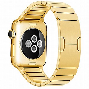 רצועת מתכת מדגם Butterfly Buckle Steel Band מבית LaTera לשעון חכם מדגם: Apple Watch 38mm/40mm/41mm (צבע Gold) רצועת מתכת מדגם Butterfly Buckle Steel Band מבית LaTera לשעון חכם מדגם: Apple Watch 38mm/40mm/41mm (צבע Gold)