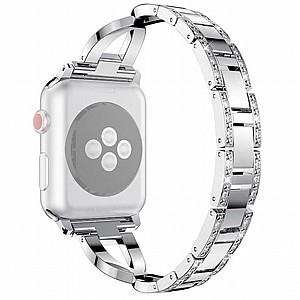 רצועת מתכת מדגם Colorful Diamond Steel Band מבית LaTera לשעון חכם מדגם: Apple Watch 42mm/44mm/45mm (צבע Silver) רצועת מתכת מדגם Colorful Diamond Steel Band מבית LaTera לשעון חכם מדגם: Apple Watch 42mm/44mm/45mm (צבע Silver)