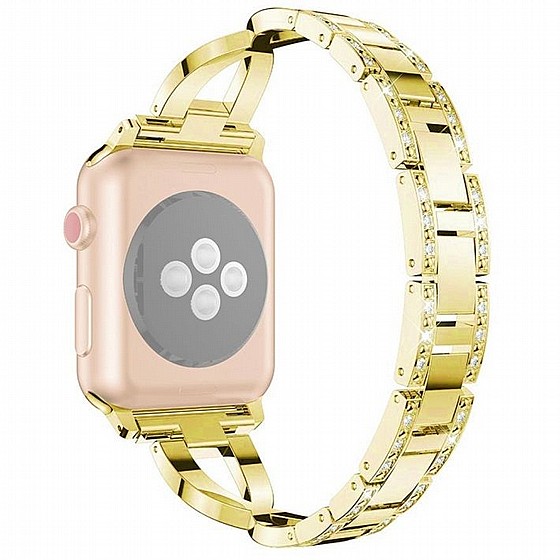 ����� ���� ���� Colorful Diamond Steel Band ���� LaTera ����� ��� ����: Apple Watch 42mm/44mm/45mm (��� Gold)