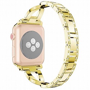רצועת מתכת מדגם Colorful Diamond Steel Band מבית LaTera לשעון חכם מדגם: Apple Watch 42mm/44mm/45mm (צבע Gold) רצועת מתכת מדגם Colorful Diamond Steel Band מבית LaTera לשעון חכם מדגם: Apple Watch 42mm/44mm/45mm (צבע Gold)