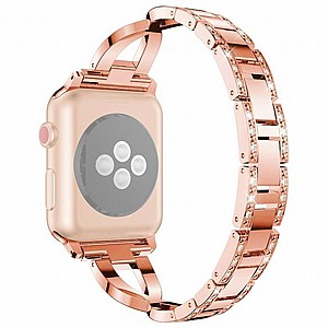 רצועת מתכת מדגם Colorful Diamond Steel Band מבית LaTera לשעון חכם מדגם: Apple Watch 38mm/40mm/41mm (צבע Gold) רצועת מתכת מדגם Colorful Diamond Steel Band מבית LaTera לשעון חכם מדגם: Apple Watch 38mm/40mm/41mm (צבע Gold)