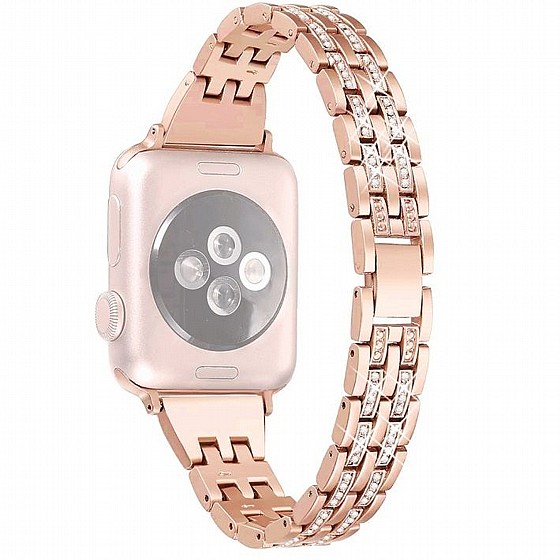 ����� ���� ���� Colorful Bead Diamond Steel Band ���� LaTera ����� ��� ����: Apple Watch 42mm/44mm/45mm (��� Rose Gold)