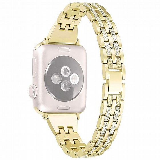 ����� ���� ���� Colorful Bead Diamond Steel Band ���� LaTera ����� ��� ����: Apple Watch 42mm/44mm/45mm (��� Gold)