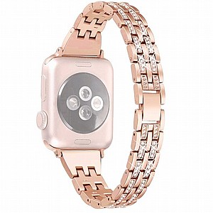 ����� ���� ���� Colorful Bead Diamond Steel Band ���� LaTera ����� ��� ����: Apple Watch 38mm/40mm/41mm (��� Rose Gold)