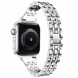 רצועת מתכת מדגם Diamond Steel Band מבית LaTera לשעון חכם מדגם: Apple Watch 42mm/44mm/45mm (צבע Silver) רצועת מתכת מדגם Diamond Steel Band מבית LaTera לשעון חכם מדגם: Apple Watch 42mm/44mm/45mm (צבע Silver)