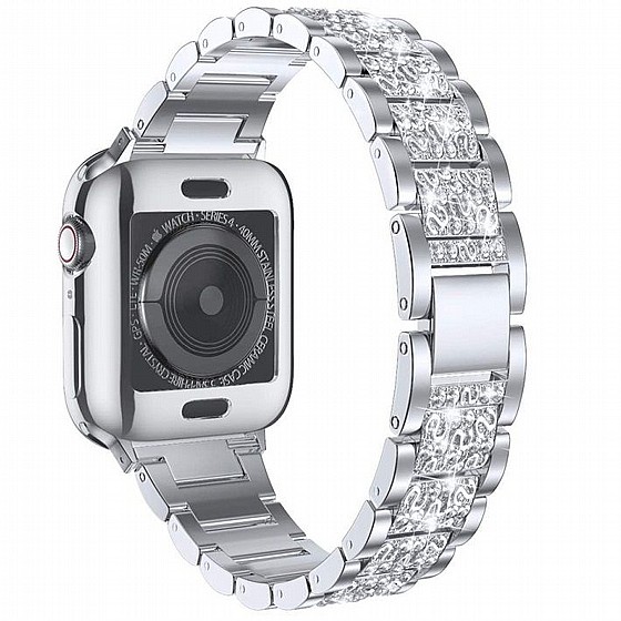 ����� ���� ���� Three Bead Diamond Steel Band ���� LaTera ����� ��� ����: Apple Watch 38mm/40mm/41mm (��� Silver)