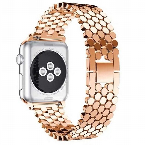 ����� ���� ���� Honeycomb Diamond Steel Band ���� LaTera ����� ��� ����: Apple Watch 38mm/40mm/41mm (��� Rose Gold)