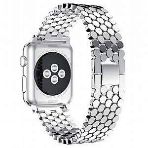 ����� ���� ���� Honeycomb Diamond Steel Band ���� LaTera ����� ��� ����: Apple Watch 38mm/40mm/41mm (��� silver)
