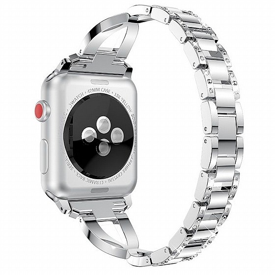 ����� ���� ���� Xshaped Diamond Steel Band ���� LaTera ����� ��� ����: Apple Watch 42mm/44mm/45mm (��� Silver)