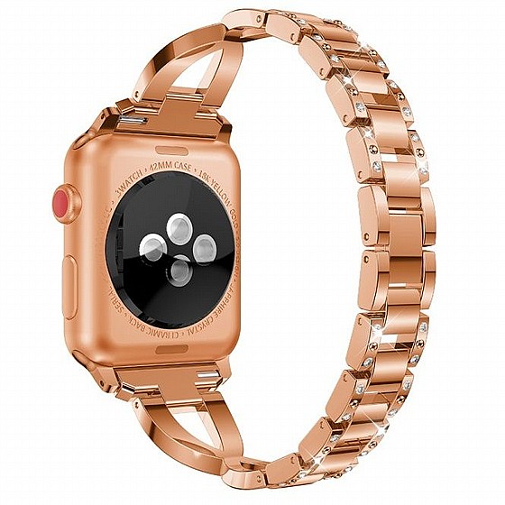 ����� ���� ���� Xshaped Diamond Steel Band ���� LaTera ����� ��� ����: Apple Watch 38mm/40mm/41mm (��� Rose Gold)