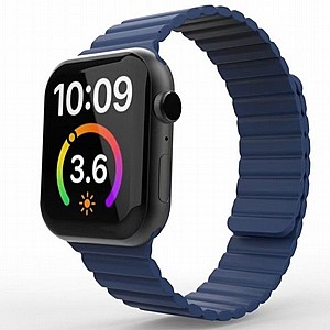 ����� ������� ����  Magnetic Loop Silicone Band ���� LaTera ����� ��� ����: Apple Watch 42mm/44mm/45mm (��� Blue)