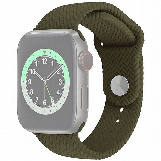 ����� ������� ����  Woven Pattern Silicone Band ���� LaTera ����� ��� ����: Apple Watch 42mm/44mm/45mm (��� Dark Olive Green)