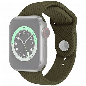 רצועת סיליקון מדגם Woven Pattern Silicone Band מבית LaTera לשעון חכם מדגם: Apple Watch 42mm/44mm/45mm (צבע Dark Olive Green) רצועת סיליקון מדגם Woven Pattern Silicone Band מבית LaTera לשעון חכם מדגם: Apple Watch 42mm/44mm/45mm (צבע Dark Olive Green)