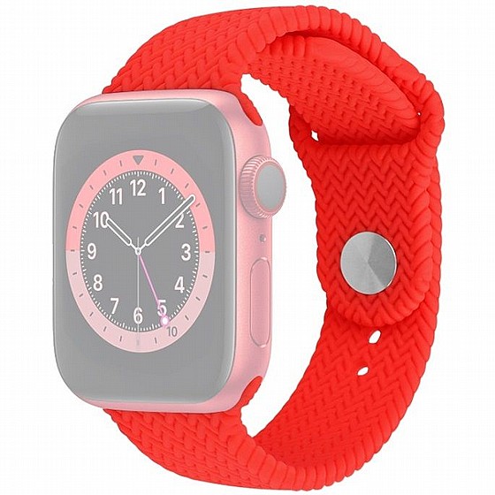 ����� ������� ����  Woven Pattern Silicone Band ���� LaTera ����� ��� ����: Apple Watch 42mm/44mm/45mm (��� Red)