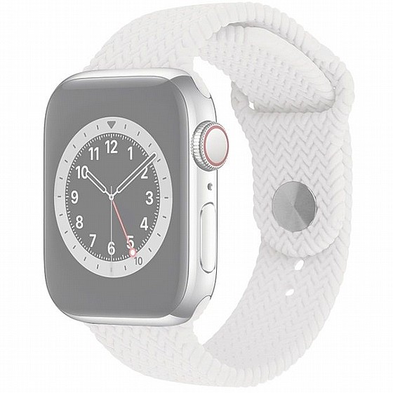 ����� ������� ����  Woven Pattern Silicone Band ���� LaTera ����� ��� ����: Apple Watch 38mm/40mm/41mm (��� White)
