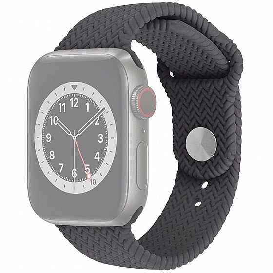 ����� ������� ����  Woven Pattern Silicone Band ���� LaTera ����� ��� ����: Apple Watch 38mm/40mm/41mm (��� charcoal)