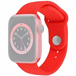 רצועת סיליקון מדגם Woven Pattern Silicone Band מבית LaTera לשעון חכם מדגם: Apple Watch 38mm/40mm/41mm (צבע Red) רצועת סיליקון מדגם Woven Pattern Silicone Band מבית LaTera לשעון חכם מדגם: Apple Watch 38mm/40mm/41mm (צבע Red)