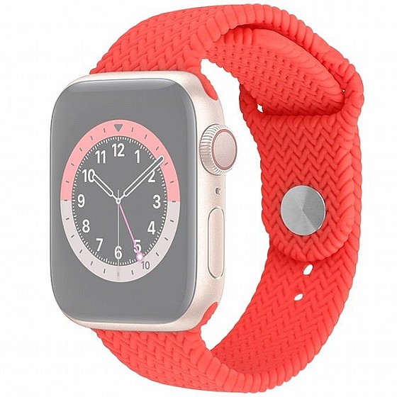 ����� ������� ���� Woven Pattern Silicone Band ���� LaTera ����� ��� ����: Apple Watch 38mm/40mm/41mm (��� Bright Pink)