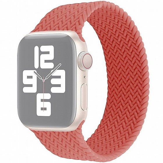 ����� ������� ����  Single Turn Woven Silicone Band ���� LaTera ����� ��� ����: Apple Watch 42mm/44mm/45mm (��� Watermelon Red)