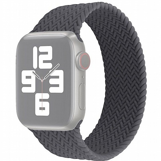 ����� ������� ����  Single Turn Woven Silicone Band ���� LaTera ����� ��� ����: Apple Watch 38mm/40mm/41mm (��� Black Grey)