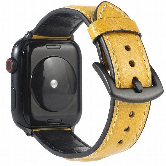 ����� ��� ����   Woven Genuine Leather Band ���� LaTera ����� ��� ����: Apple Watch 42mm/44mm/45mm (��� Yellow)