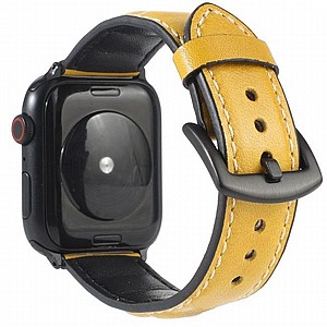 ����� ��� ����   Woven Genuine Leather Band ���� LaTera ����� ��� ����: Apple Watch 42mm/44mm/45mm (��� Yellow)