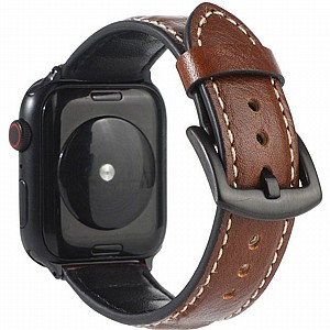 רצועת עור מדגם Woven Genuine Leather Band מבית LaTera לשעון חכם מדגם: Apple Watch 38mm/40mm/41mm (צבע Dark Brown) רצועת עור מדגם Woven Genuine Leather Band מבית LaTera לשעון חכם מדגם: Apple Watch 38mm/40mm/41mm (צבע Dark Brown)