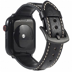 רצועת עור מדגם Woven Genuine Leather Band מבית LaTera לשעון חכם מדגם: Apple Watch 38mm/40mm/41mm (צבע Black) רצועת עור מדגם Woven Genuine Leather Band מבית LaTera לשעון חכם מדגם: Apple Watch 38mm/40mm/41mm (צבע Black)
