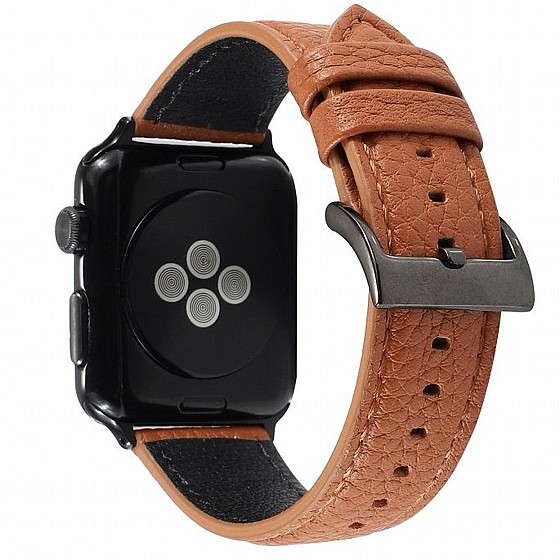����� ��� ����   Litchi Genuine Leather Band ���� LaTera ����� ��� ����: Apple Watch 42mm/44mm/45mm (��� Brown)