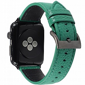 רצועת עור מדגם Litchi Genuine Leather Band מבית LaTera לשעון חכם מדגם: Apple Watch 38mm/40mm/41mm (צבע Green) רצועת עור מדגם Litchi Genuine Leather Band מבית LaTera לשעון חכם מדגם: Apple Watch 38mm/40mm/41mm (צבע Green)