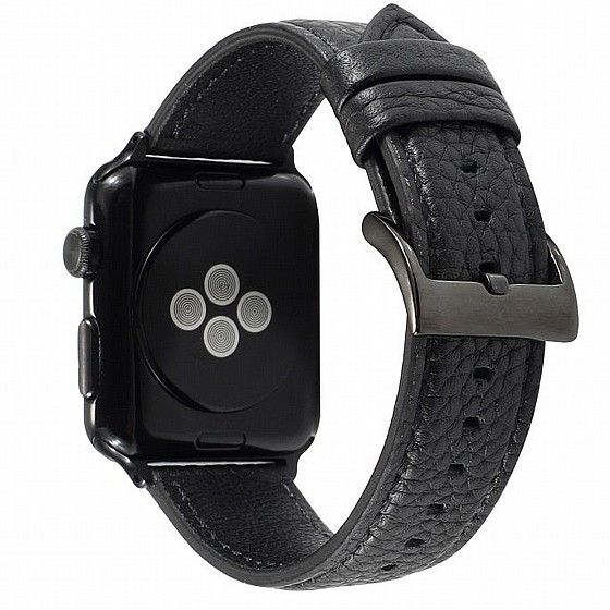 ����� ��� ����   Litchi Genuine Leather Band ���� LaTera ����� ��� ����: Apple Watch 38mm/40mm/41mm (��� Black)