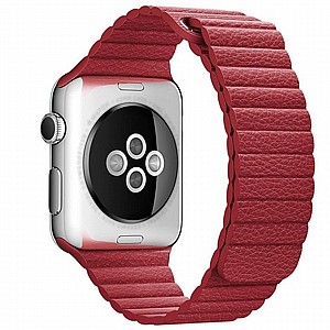 רצועת עור מדגם Magnetic Leather Band מבית LaTera לשעון חכם מדגם: Apple Watch 42mm/44mm/45mm (צבע Red) רצועת עור מדגם Magnetic Leather Band מבית LaTera לשעון חכם מדגם: Apple Watch 42mm/44mm/45mm (צבע Red)