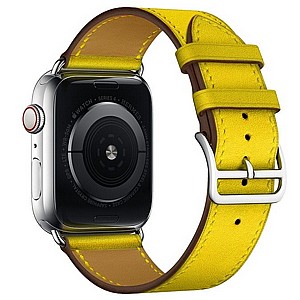 ����� ��� ���� Replacement Leather  Band ���� LaTera ����� ��� ����: Apple Watch 42mm/44mm/45mm (��� Yellow)